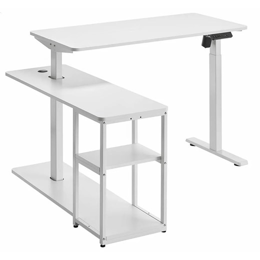 Ergonomiczne białe narożne biurko elektryczne K6-Z47 ze sklepu Edinos.pl w kategorii Biurka i sekretarzyki - zdjęcie 180356086