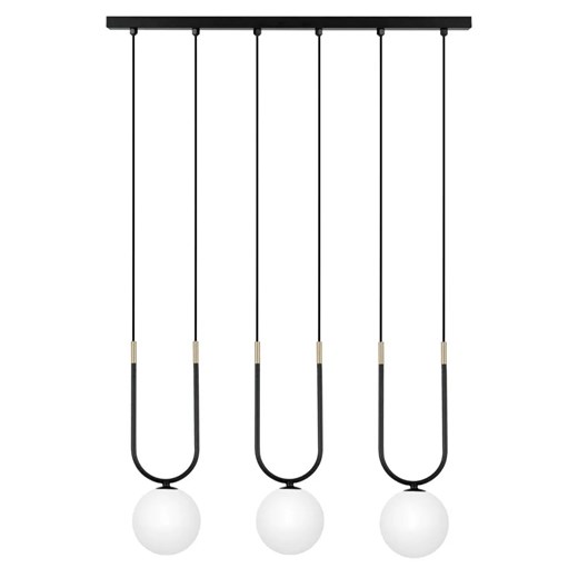 Czarno-biała lampa wisząca trzypunktowa - J044-Koseta Lumes One Size Edinos.pl