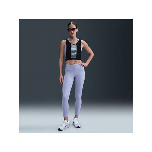 Damskie legginsy 7/8 ze średnim stanem Nike Fast - Fiolet ze sklepu Nike poland w kategorii Spodnie damskie - zdjęcie 180356169