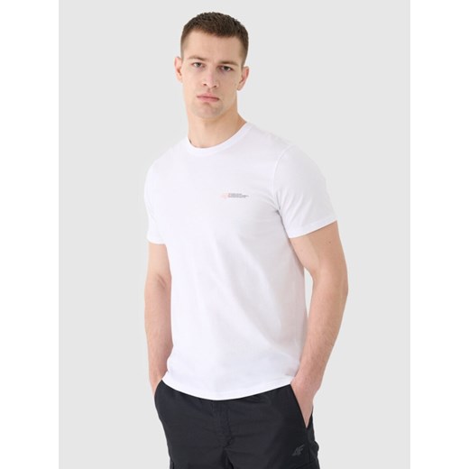 Męski t-shirt basic 4F 4FWSS25TTSHM2003 - biały ze sklepu Sportstylestory.com w kategorii T-shirty męskie - zdjęcie 180356389
