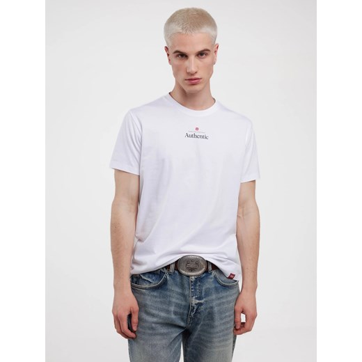 Koszulka męska z linii Authentic z nadrukiem biała Techmunen 101 ze sklepu Big Star w kategorii T-shirty męskie - zdjęcie 180360457