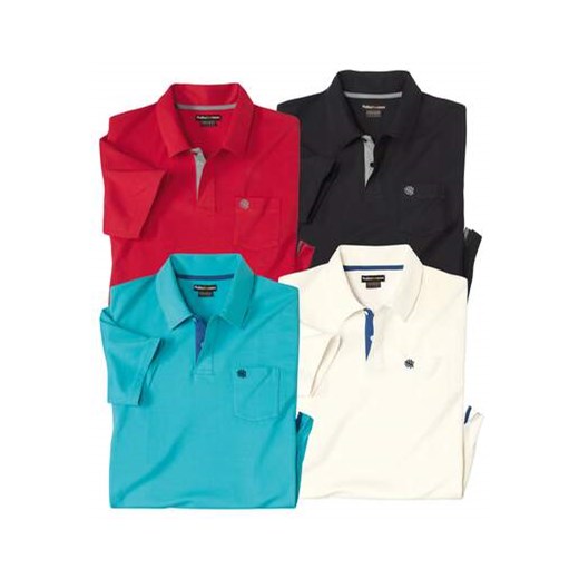 Zestaw 4 koszulek polo z bawełny ze sklepu Atlas For Men w kategorii T-shirty męskie - zdjęcie 180361717