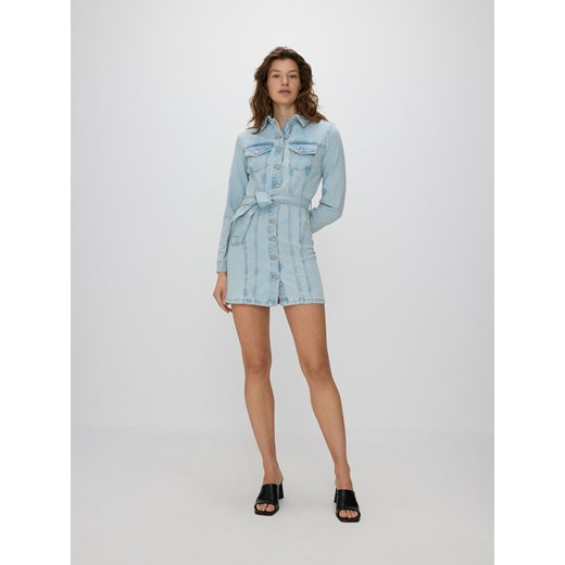 Reserved - Jeansowa sukienka mini - niebieski ze sklepu Reserved w kategorii Sukienki - zdjęcie 180361906