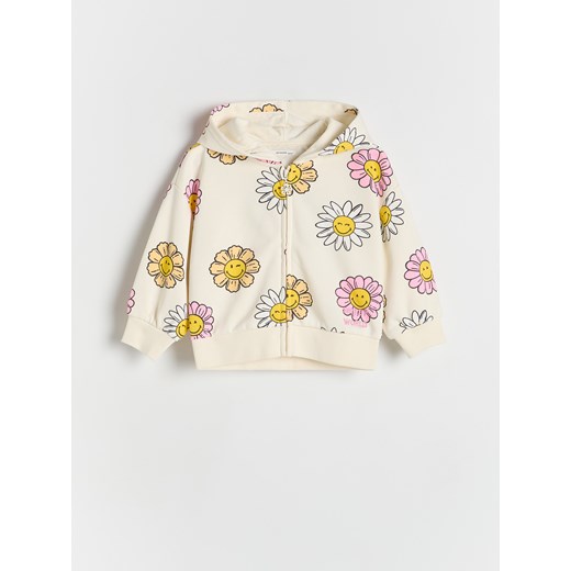 Reserved - Bluza z aplikacją SmileyWorld® - kremowy ze sklepu Reserved w kategorii Bluzy dziewczęce - zdjęcie 180361926