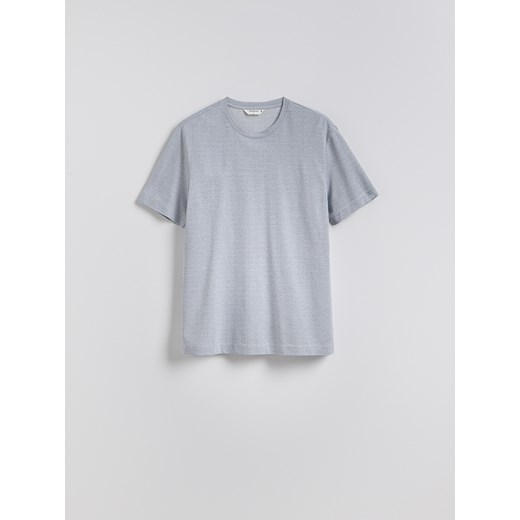 Reserved - T-shirt regular z merceryzowaną bawełną - granatowy Reserved XL Reserved