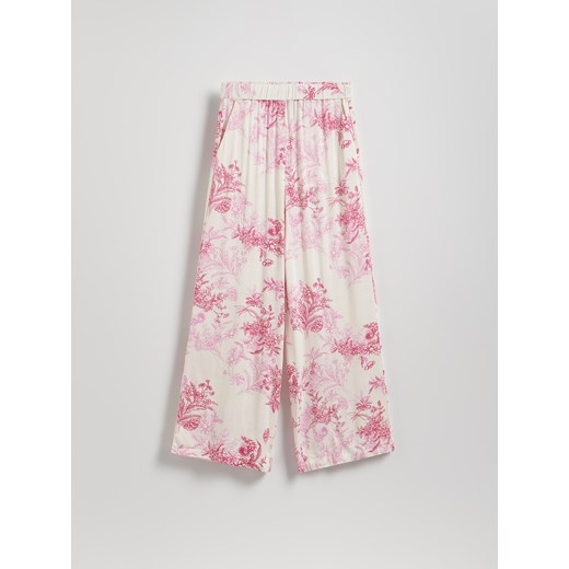 Reserved - Wzorzyste spodnie z wiskozy - różowy Reserved XS Reserved