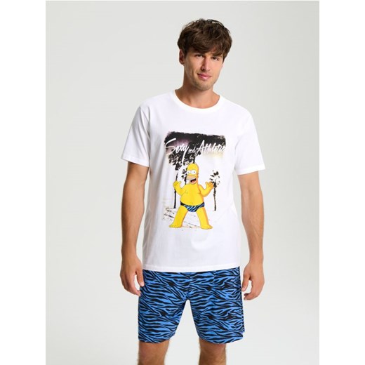 Sinsay - Piżama dwuczęściowa The Simpsons - biały ze sklepu Sinsay w kategorii Piżamy męskie - zdjęcie 180362838