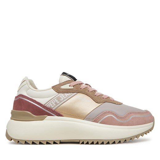 Buty sportowe damskie Pepe Jeans sneakersy na platformie sznurowane 