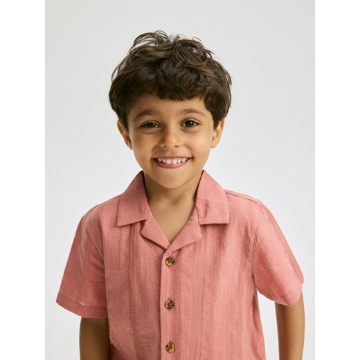 Reserved - Bawełniana koszula - brudny róż ze sklepu Reserved w kategorii Koszule chłopięce - zdjęcie 180364688