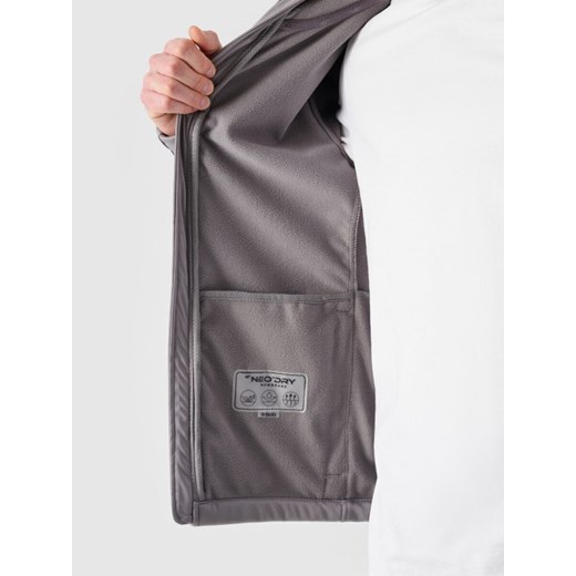 Męski softshell wiatroodporny z kapturem 4F NOSH4-SFM001B - szary ze sklepu Sportstylestory.com w kategorii Kurtki męskie - zdjęcie 180365189