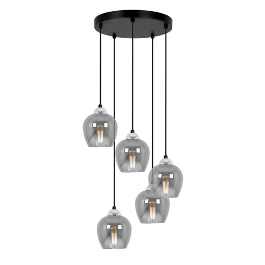 Lampa wisząca ze szklanymi kloszami szara C8-C06 ze sklepu Edinos.pl w kategorii Lampy wiszące - zdjęcie 180366187