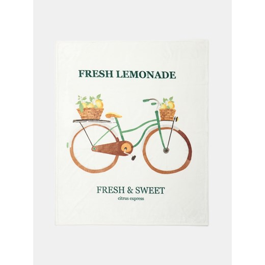 Sinsay - Koc z motywem roweru i cytryn - wielobarwny Sinsay One Size Sinsay