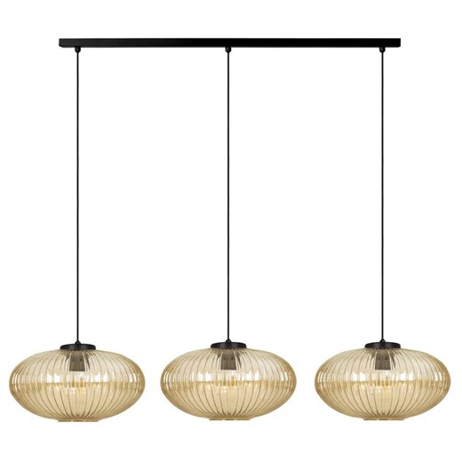 Wisząca lampa z ryflowanymi kloszami beżowa Z0-N22 ze sklepu Edinos.pl w kategorii Lampy wiszące - zdjęcie 180369165
