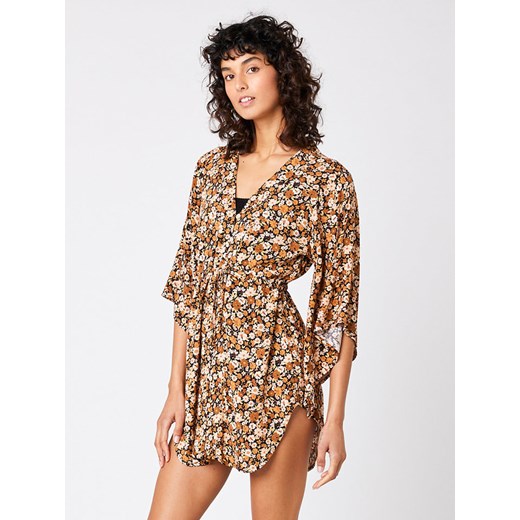 Sukienka Rip Curl mini w kwiaty z wiskozy 