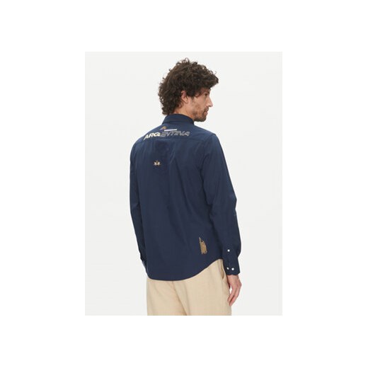 Koszula męska niebieska La Martina casual z długim rękawem 