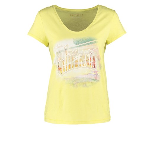 Esprit RAINBOW Tshirt z nadrukiem lemon zalando zolty abstrakcyjne wzory