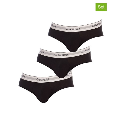 Calvin Klein Slipy (3 pary) w kolorze czarnym ze sklepu Limango Polska w kategorii Majtki męskie - zdjęcie 180372798