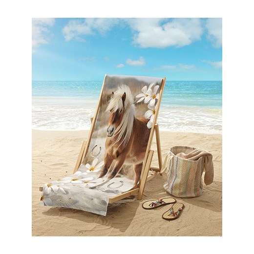 Good Morning Ręcznik plażowy &quot;Fabi&quot; w kolorze jasnobrązowo-białym ze sklepu Limango Polska w kategorii Ręczniki - zdjęcie 180372959