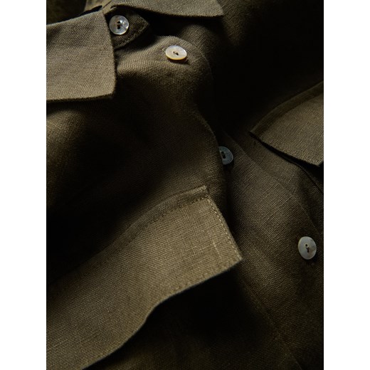 Sukienka Reserved szmizjerka z długim rękawem z kołnierzykiem 