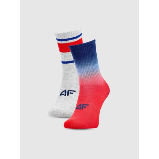 Chłopięce skarpetki casual (2-pack) 4F 4FJWSS25USOCM435 - multikolor ze sklepu Sportstylestory.com w kategorii Skarpetki dziecięce - zdjęcie 180375158