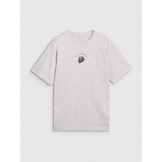 Męski t-shirt z nadrukiem 4F 4FRSS25TTSHM2981 - szary ze sklepu Sportstylestory.com w kategorii T-shirty męskie - zdjęcie 180375186