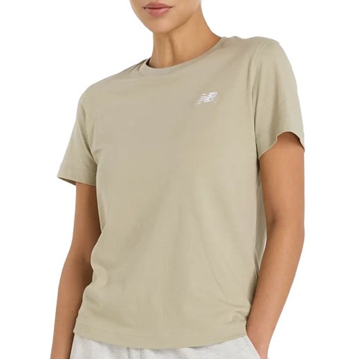 Koszulka damska New Balance WT41509OVN - beżowa ze sklepu streetstyle24.pl w kategorii Bluzki damskie - zdjęcie 180378228