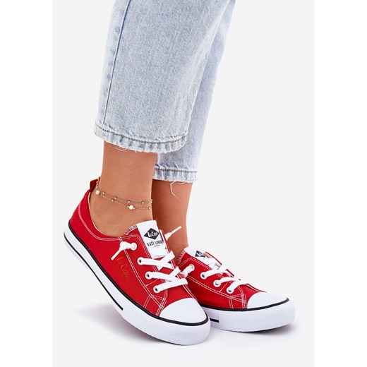 Lee Cooper trampki damskie casual na płaskiej podeszwie tkaninowe