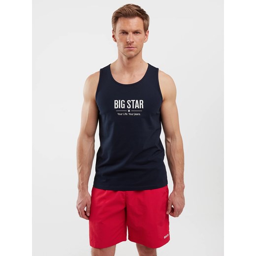 Koszulka męska bez rękawów granatowa Richard 403 ze sklepu Big Star w kategorii T-shirty męskie - zdjęcie 180379399