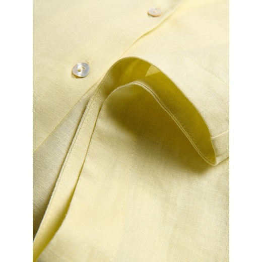 Reserved - Koszula z lnem i wiskozą - jasnożółty Reserved S Reserved