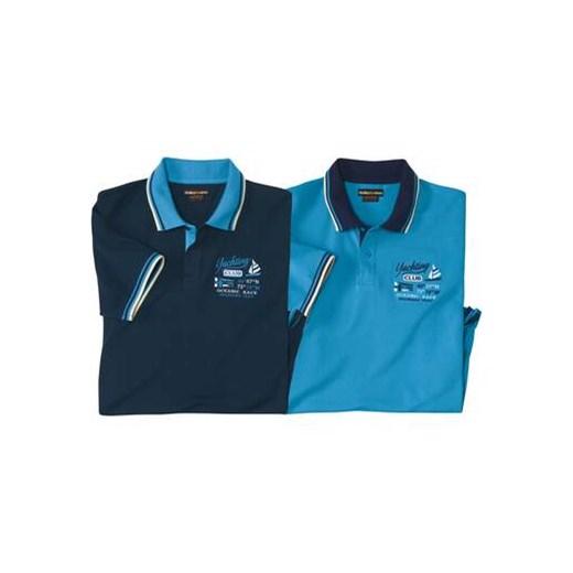 Zestaw 2 żeglarskich koszulek polo z piki ze sklepu Atlas For Men w kategorii T-shirty męskie - zdjęcie 180380868