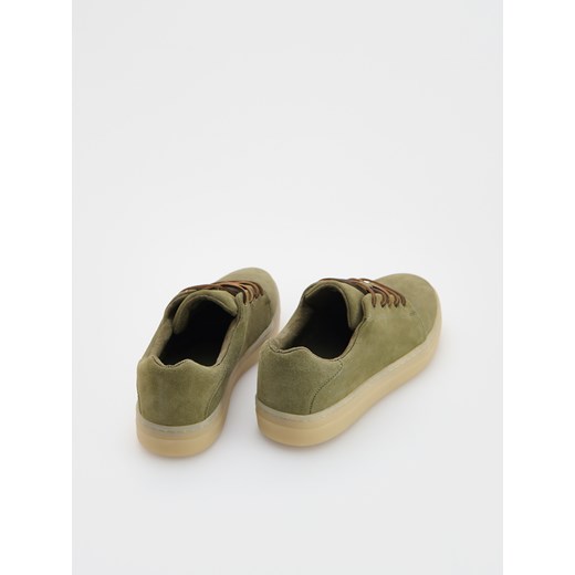 Reserved - Zamszowe sneakersy - jasny zielony Reserved 44 Reserved