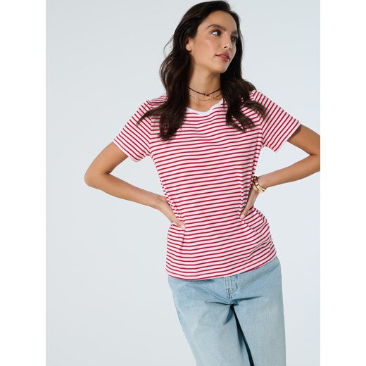 Sinsay - Koszulka w paski - czerwony Sinsay XS Sinsay