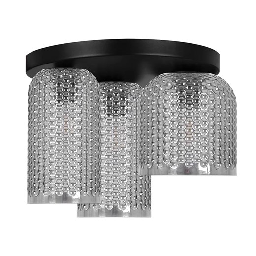 Lampa grafitowa z czarnym stelażem i szklanymi kloszami N8-E59 ze sklepu Edinos.pl w kategorii Lampy sufitowe - zdjęcie 180383136
