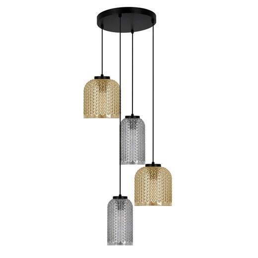 Wisząca lampa beżowo-grafitowa M1-P60 ze sklepu Edinos.pl w kategorii Lampy wiszące - zdjęcie 180385405
