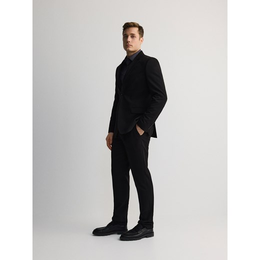 Reserved - Garniturowe spodnie slim fit - czarny ze sklepu Reserved w kategorii Spodnie męskie - zdjęcie 180387227