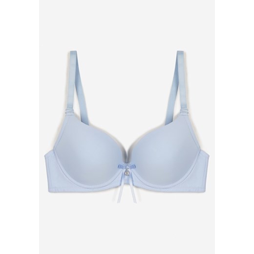 Biustonosz niebieski Born2be z aplikacjami  