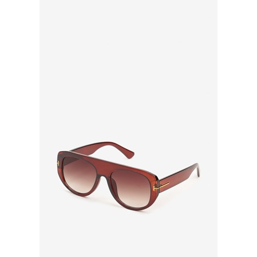 Brązowe Okulary Przeciwsłoneczne z Filtrem UV i Szeroką Oprawką Frozea ze sklepu born2be.pl w kategorii Okulary przeciwsłoneczne damskie - zdjęcie 180389706