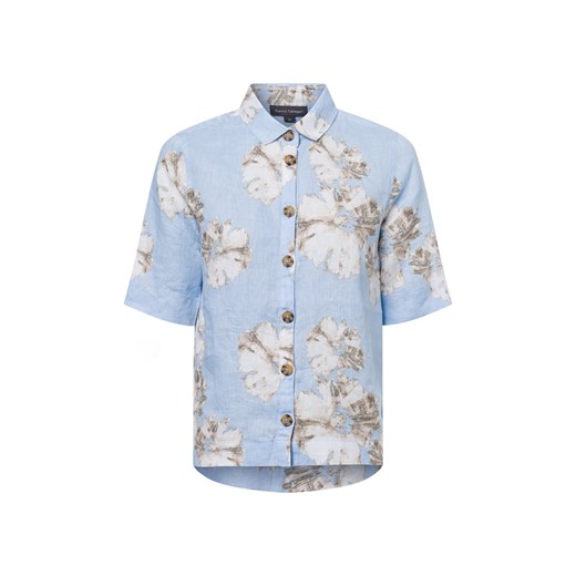 Franco Callegari Damska bluzka lniana Kobiety len jasnoniebieski wzorzysty ze sklepu vangraaf w kategorii Bluzki damskie - zdjęcie 180392627
