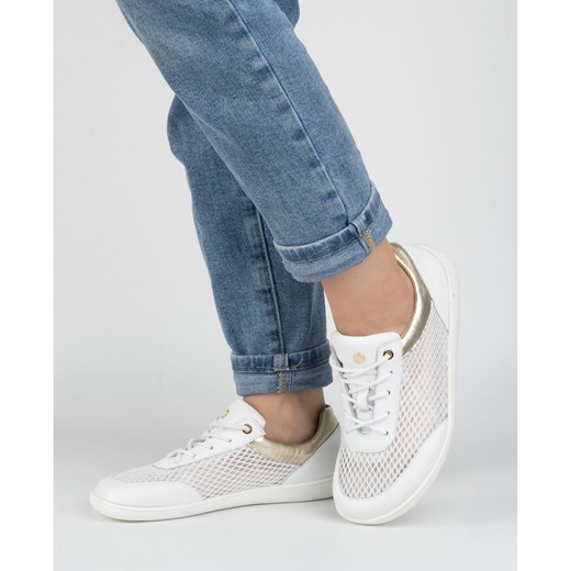 BAREFOOT Damskie buty minimalistyczne sneakersy 1772pol z siatką białe ze sklepu butyolivier w kategorii Półbuty damskie - zdjęcie 180396618