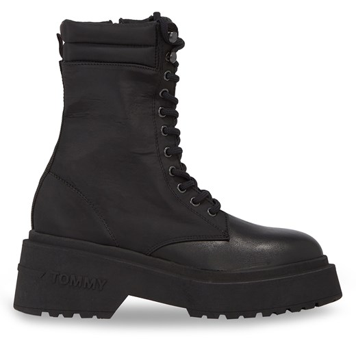 Botki Tommy Jeans Tjw Lace Up Padded Boot EN0EN02405 Czarny Tommy Jeans 38 eobuwie.pl wyprzedaż