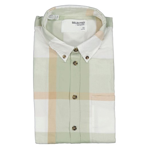 SELECTED HOMME Koszula - Slim fit - w kolorze jasnozielono-białym ze sklepu Limango Polska w kategorii Koszule męskie - zdjęcie 180400395