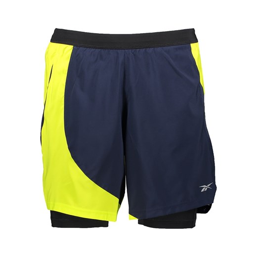 Reebok Szorty w kolorze granatowo-żółtym do biegania ze sklepu Limango Polska w kategorii Spodenki męskie - zdjęcie 180407278