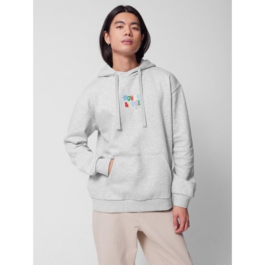 Męska bluza dresowa nierozpinana z kapturem Outhorn OTHWSS24TSWSM1636 - szara ze sklepu Sportstylestory.com w kategorii Bluzy męskie - zdjęcie 180408368