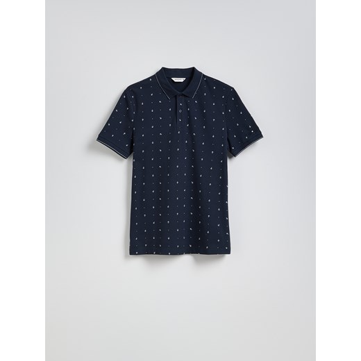 Reserved - Koszulka polo regular fit - granatowy ze sklepu Reserved w kategorii T-shirty męskie - zdjęcie 180410759