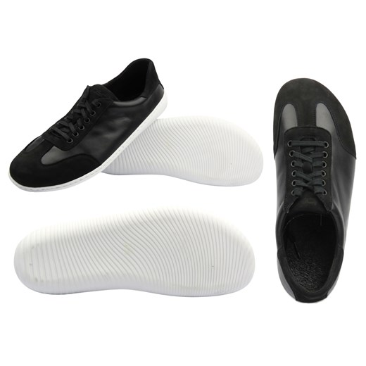 Barefoot skórzane minimalistyczne półbuty męskie czarne Wasak 0742 ze sklepu ulubioneobuwie w kategorii Półbuty męskie - zdjęcie 180410966