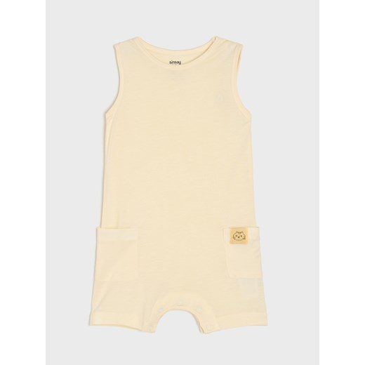 Sinsay - Rampersy bambusowe bez rękawów 2 pack - kremowy Sinsay 92 Sinsay