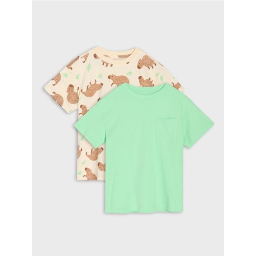 Sinsay - Koszulki 2 pack - kremowy ze sklepu Sinsay w kategorii T-shirty chłopięce - zdjęcie 180413688
