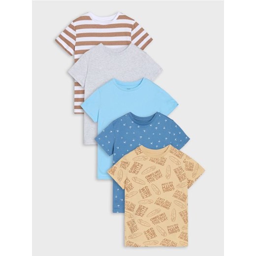 Sinsay - Koszulki 5 pack - beżowy ze sklepu Sinsay w kategorii T-shirty chłopięce - zdjęcie 180414016
