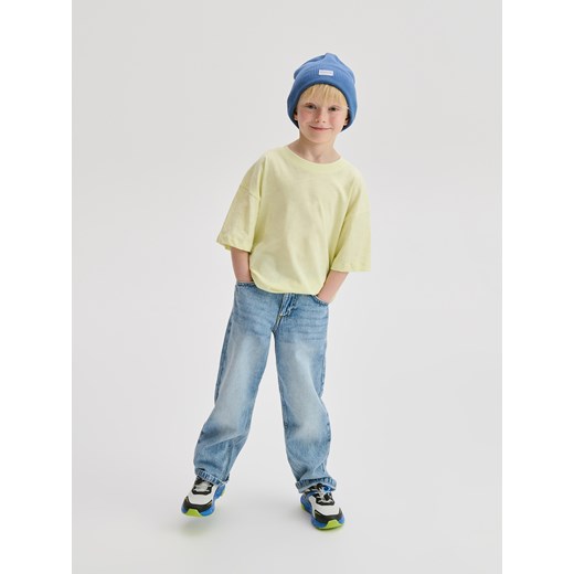 T-shirt chłopięce zielony Reserved bawełniany