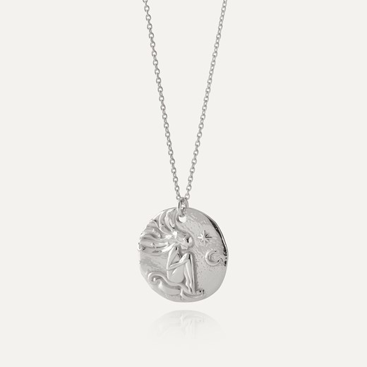 Srebrny naszyjnik znak zodiaku - panna w pokryciu platyną ze sklepu GIORRE w kategorii Naszyjniki - zdjęcie 180417397